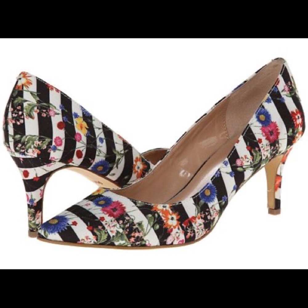 Kenneth Cole floral striped pumps
